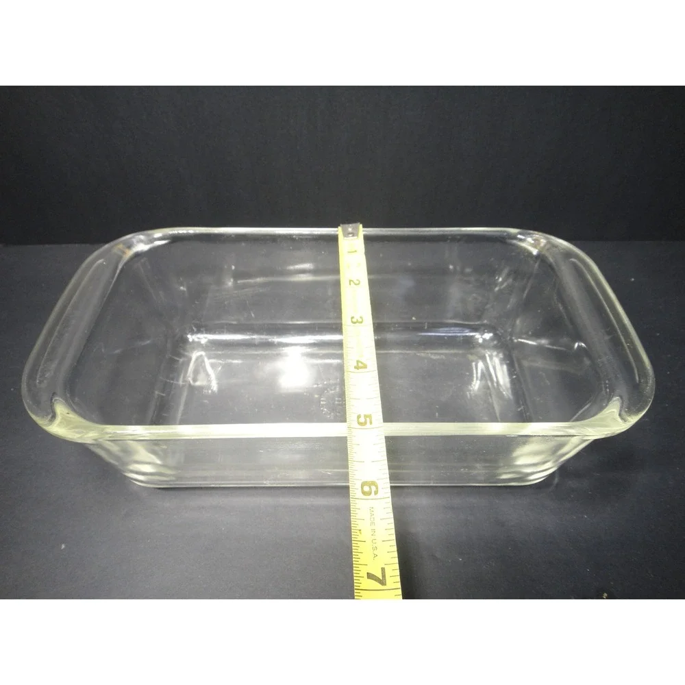 Vintage Pyrex #213 1.5 Quart Clear Glass Loaf Pan Rectangular Baking Dish USA